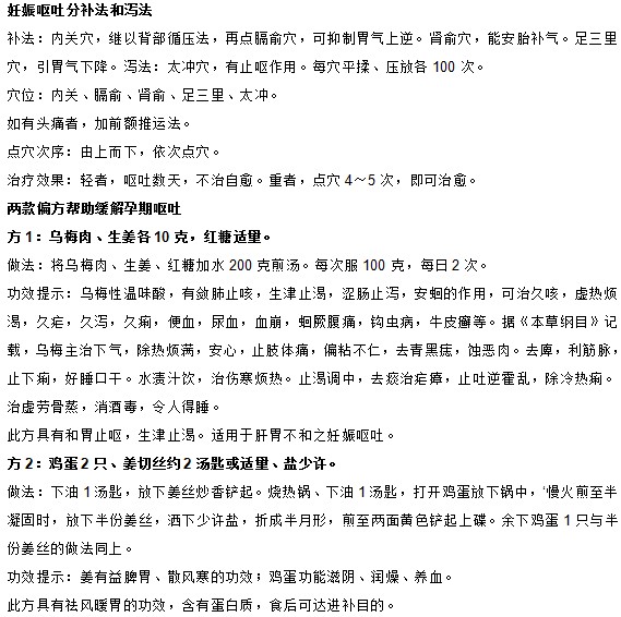 你知道中醫(yī)中有哪些緩解妊娠嘔吐的妙方嗎？