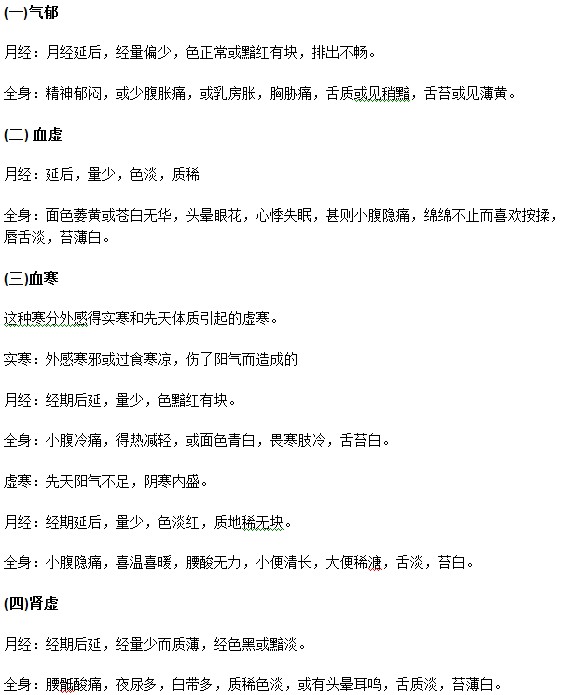 月經(jīng)推遲從中醫(yī)上講有哪些原因？