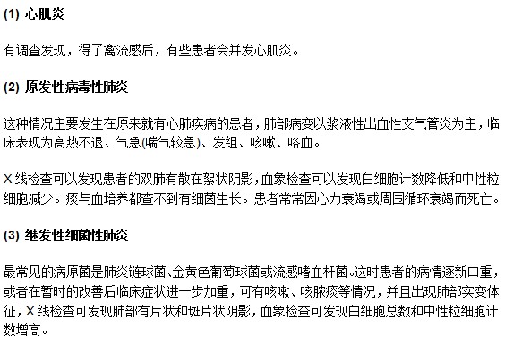禽流感可能引起下列并發(fā)疾病你知道嗎？