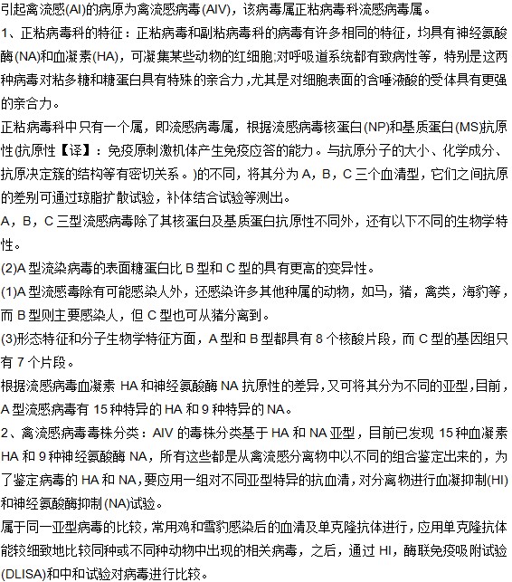 禽流感病毒有哪些具體類型？