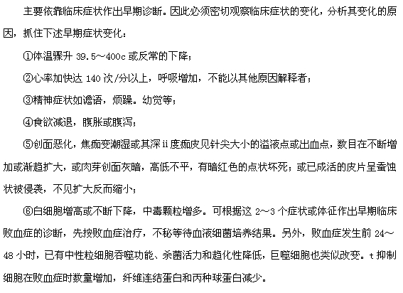 燒傷敗血癥的早期表現(xiàn)有哪些？