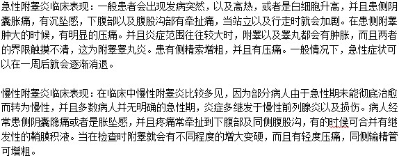 急慢性附睪炎都有哪些癥狀