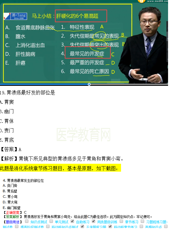 醫(yī)學教育網(wǎng)課程與臨床執(zhí)業(yè)醫(yī)師試題圖文對比第三單元（2）