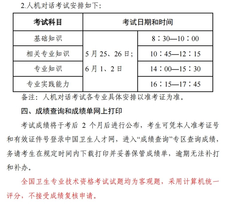 2019年衛(wèi)生資格考試時間