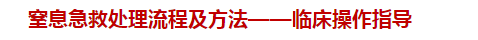 窒息急救處理流程及方法——臨床操作指導