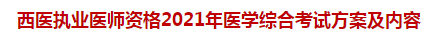 西醫(yī)執(zhí)業(yè)醫(yī)師資格2021年醫(yī)學綜合考試方案及內容