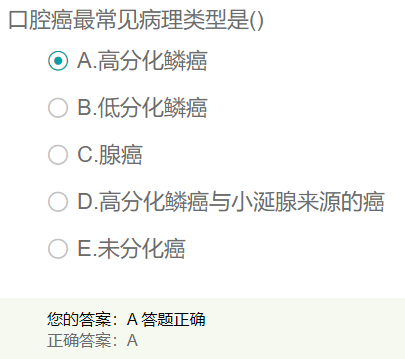 口腔癌最常見病理類型是？