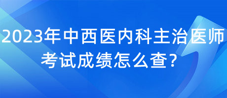 2023年中西醫(yī)內(nèi)科主治醫(yī)師考試成績怎么查？