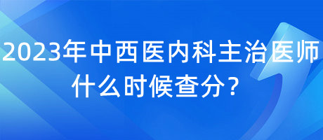 2023年中西醫(yī)內(nèi)科主治醫(yī)師什么時候查分？