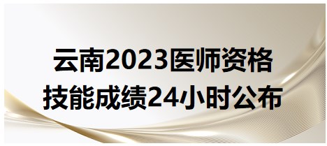 云南2023醫(yī)師資格技能考試成績24小時公布