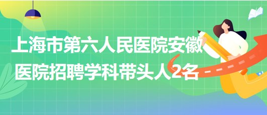 上海市第六人民醫(yī)院安徽醫(yī)院2023年招聘學(xué)科帶頭人2名