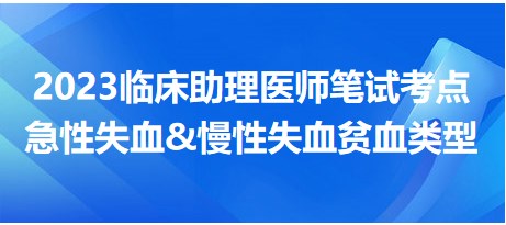 急性失血、慢性失血貧血類型