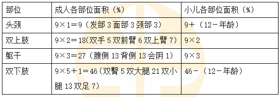 小兒與成人燒傷面積的劃分有什么區(qū)別？